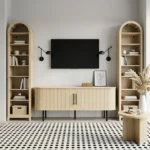 8-Tier Arched Dome Display Rack Particleboard Melamine-Faced Bookshelf 15.75*11.81*70in Oak - Image 11