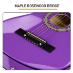Purple 30-inch Round Acoustic Guitar with Picks, Strings, Capo, Case, Tuner, and Strap - Image 9