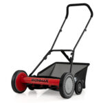 18-Inch 5-Blade Push Reel Lawn Mower with Grass Catcher, Manual Walk-Behind Mower with 4-Level Height Adjustment - Orange - Image 19