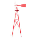 8FT Weather Resistant Yard Garden Windmill Red - Image 2