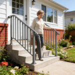 Silver Outdoor 3-Step Iron Handrail - Image 11