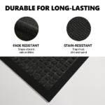 1PC Polypropylene Small Grid Composite Rubber Mat, Gray, 45x75x0.7cm, Kitchen & Home Floor Mat - Image 3