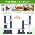 2-in-1 Cat Stairs & Tree with Sisal Scratching Post, 4 Levels Pet Steps for Elderly Cats & Short-Legged Dogs - Image 8