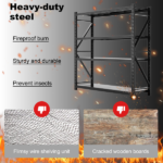 Heavy Duty Garage Shelving Units 64.5"H"67"W 21.6"D, 4-Tier Steel Adjustable Metal Storage Shelves,3000 lbs Industrial Rack for Garage Organization,Basement,Warehouse,Workshop,Utility Shelving for Tools - Image 3