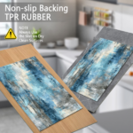 Three-piece kitchen rug set, non-slip and washable, abstract pattern kitchen hallway rug, soft and comfortable, suitable for sinks, floors, entrances, hallways and bathrooms. - Image 5