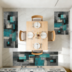 Three-piece kitchen rug set, non-slip and washable, abstract pattern kitchen hallway rug, soft and comfortable, suitable for sinks, floors, entrances, hallways and bathrooms. - Image 9