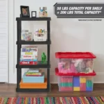 4-Shelf Plastic Storage Shelf, Black, 22" W x 14" D x 47" H(Shipment from Walmart) - Image 5