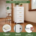4 Drawers Dresser for , Fabric Storage Dresser, Organizer Unit for Living Room, Hallway, Closets (Shipment from Walmart) - Image 5