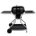 Kettle Charcoal Grill with 2 Side Tables, Storage Shelf, Upgraded Ash Catcher, Thermometer, Air Vents, Outdoor Cooking Barbecue Grill with Wheels - Image 12