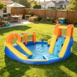 6-in-1 Inflatable Water Slide Bounce House – Kids Jumping Castle with Slide, Basket, Pool, Climbing Wall & Tunnel for Backyard Summer Water Party - Image 7