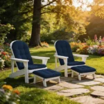 Outdoor Adirondack Chair Cushions – 44x19x4 inch Waterproof Rocking Chair Cushion with 17x19 Ottoman Cushion, Fade & Stain Resistant, Non-Slip Ties for Patio, Garden, Backyard - Image 7