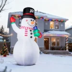 12FT Tall Lighted Christmas Inflatable Decoration, Inflatable Giant Snowman Holding Gift Boxes, Funny Blow Up Yard Decorations with Built-in LED Lights for Holiday Party Front Yard Lawn Garden Decor - Image 4