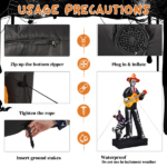 7.3ft Ghostly Musician with Dog, 6 LEDs, Black, White, Orange, Halloween Inflatable Decoration, 1500mA, 12V, US Standard - Image 3