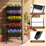5-Tier Vertical Raised Garden Bed with Removable Planter Boxes & Drip Trays - Image 9