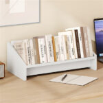 Desktop Bookshelf,Wooden Tilting Bookcase Small Desktop Bookshelf Organizer for Magazines