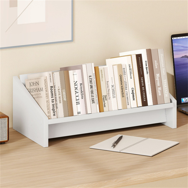 Desktop Bookshelf,Wooden Tilting Bookcase Small Desktop Bookshelf Organizer for Magazines