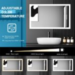 Bright LED Bathroom Mirror 32" x 24" Front Light, 5 Mins Defog, Full HD Reflected, 3 Colors Dimmable, Wall Mounted[Unable ship on weekends, TK/TEMU only for pickup, only TX10643 warehouse supports GOFO] - Image 3