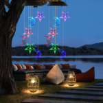 2PCS-Outdoor Solar Wind Chimes, Moon and Star Color Changing LED Light, Waterproof Hanging Decor for Patio Garden Yard, Perfect Gift - Image 5