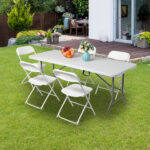 6' Folding Table Portable Plastic Indoor Outdoor Picnic Party Dining Camping Tables - Image 57