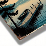 CIFbuy 1pc Vintage Metal Sign 8x12 Inch, Lakeside Cabin Tree Landscape Wall Art, 2D Flat Decorative Painting For Home Office Gym Bedroo TikTok, TikTok, Self-pickup Logiopics - Image 5
