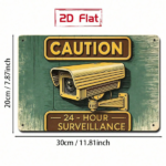 CIFbuy Caution 24-Hour Surveillance Camera Metal Sign, Weatherproof Rustproof" UV Resistant 2D Flat Unframed Security Warning Plaque, 2D Flat Unframed Security Warning Plaque, 7. ikTok, ikTok, t Self-pickup Logiopics - Image 2