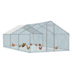 5.4*2.7*2m/18.7x8.8x6.5 ft Silver Spire Assembled 180g PE Rain Cloth Metal Chicken/Rabbit Cage