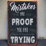 CIFbuy Vintage Metal Wall Art 8x12 Inch, Inspirational Quote Iron Sign, 2D Flat Blackboard Style Home Decor, Mistakes Are Proof You Are TikTok, TikTok, Are Self-pickup Logiopics - Image 7