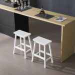 Same Code 38873429 2pcs Pine Wood Saddle Seat Bar Stool White - Image 20