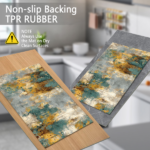 Three-piece kitchen rug set, non-slip and washable, abstract pattern kitchen hallway rug, soft and comfortable, suitable for sinks, floors, entrances, hallways and bathrooms. - Image 5