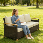 Rattan Wicker Sofa - Image 6