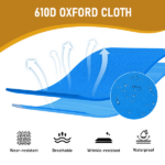 Portable Folding Camping Cot with Carrying Bag Army Blue - Image 6