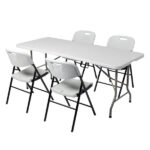 6' Folding Table Portable Plastic Indoor Outdoor Picnic Party Dining Camping Tables - Image 107