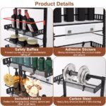 6-Tier Over the Door Pantry Organizer, Large Metal Door Spice Rack, Hanging Heavy-Duty Pantry Door Storage Shelf 10LBS Loading Easy Install Behind Door Storagefor Kitchen and Bathroom, Black - Image 6