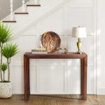 46 inch Pinewood Entryway Table, Console Table Entrance Table, Narrow Sofa Table for Living Room Entryway Hallway, Walnut - Image 7