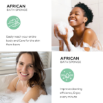 African exfoliating shower net with drawstring, deep cleansing for back and full body bathing, reusable skin-softening bath sponge net - Image 5