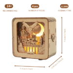 3D Wooden Puzzles Castle Model Kits Night Lights Desk Decorations Birthday Christmas Gifts For Women - Image 3