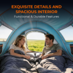 4 Person Pop Up Tent for Camping, Waterproof Instant Family Tent with Front Awning, Automatic Tent Throw Pop Up Instant Flip Pop Tent for Camping, Blue - Image 4