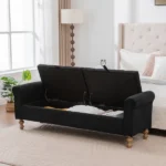 65.75" Wide Modern Upholstered Storage Bench With Double Lids - Image 7