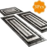 Three-piece kitchen rug set, non-slip and washable, abstract pattern kitchen hallway rug, soft and comfortable, suitable for sinks, floors, entrances, hallways and bathrooms. - Image 2