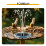 50*36*81cm Antique Bronze Resin Bird Bath With Shell Edge & 1.4W Solar Fountain - Image 9