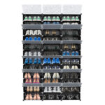 12-Tier Portable 72 Pair Shoe Rack Organizer 36 Grids Tower Shelf Storage Cabinet Stand Expandable for Heels, Boots, Slippers, Black - Image 11