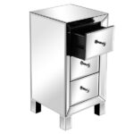 Modern and Contemporary Mirrored 3-Drawers Nightstand Bedside Table - Image 22