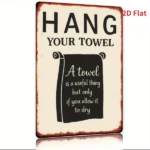 CIFbuy Vintage Funny Towel Holder Metal Wall Decor Rustic Farmhouse Bathroom Garage Towel Rack Iron Art (TikTok, temu pick-up service) - Image 2