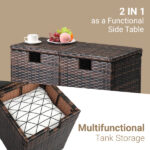 Replace 95812680 40*40*57cm Iron Frame Gas Bottle Storage Rattan Side Table Brown Gradient - Image 13