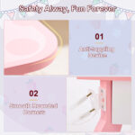 White MDF spray-painted 1-drawer 2-desktop storage box children's dressing table set with Apple print - Image 6