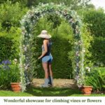 7'8" H x 4'5" W Metal Garden Arch Trellis,Adjustable Arbor Trellis for Garden Climbing Plants Support - Image 7
