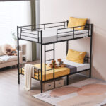 Same Code 12883671 Iron Bed Bunk Bed with Ladder for Kids Twin Size Black - Image 51