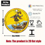 CIFbuy 1pc 8x8in The Fool Tarot Card 2D Flat Round Sign, "" Tarot Card 2D Flat Round Sign, 2D Flat Round Sign, Vintage Divination Prediction Plaque TikTok, TikTo Self-pickup Logiaqics - Image 3