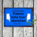 CIFbuy 1pc Creative 2D Flat Directional Sign With German Text, Please Place Here Gesture Pattern Wall Decor, Practical Home Room Signag TikTok, TikTok, gnag Self-pickup Logiopics - Image 7