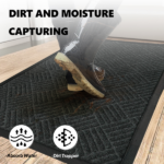 1PC Diagonal Grid Composite Rubber Mat, Gray, 60x90x0.7cm, Kitchen & Home Anti-Fatigue Floor Mat - Image 6